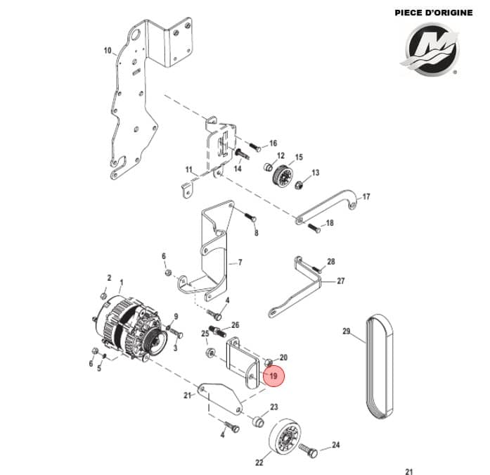 BK-864456T - SUPPORT POULIE ORIGINAL MERCRUISER 864456