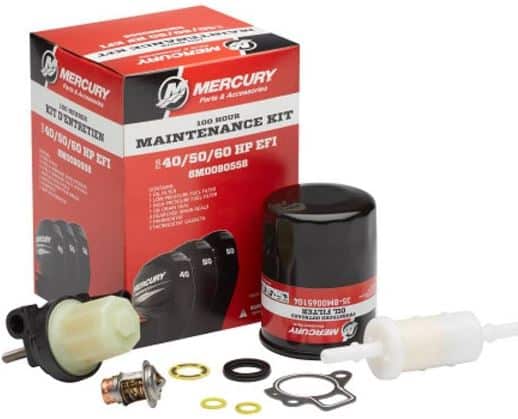 Kit entretien 100h pour moteur Hors-Bord d'origine Mercury Mariner 40 à 60 CV EFI 4 temps 4 cylindres